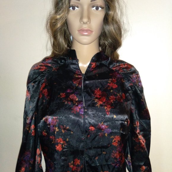 Zara Silky Jacket with Mandarin Collar, Size XL - Picture 4 of 10